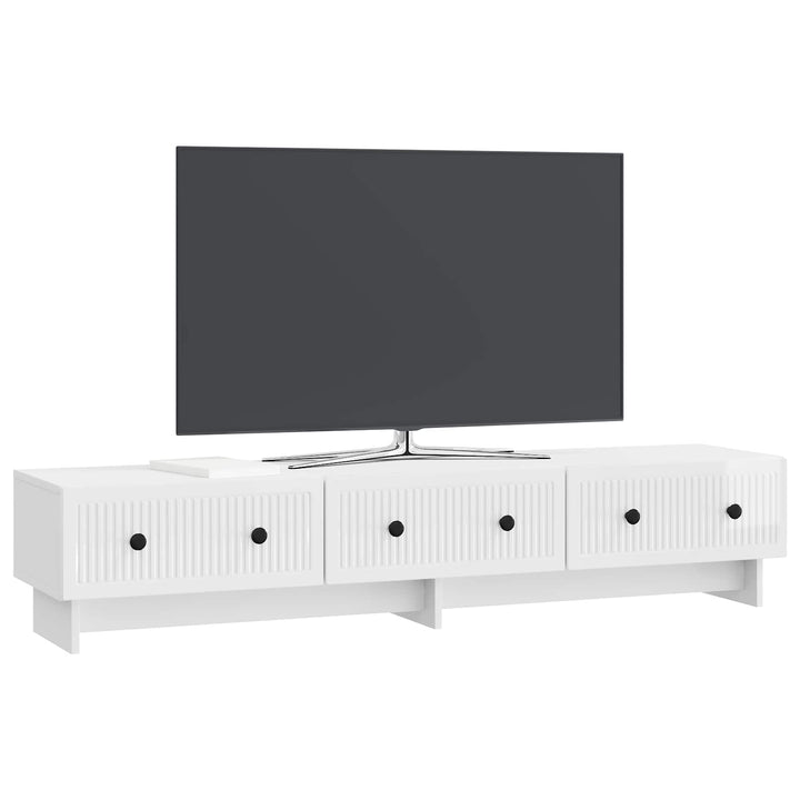 TV-skab 147 x 34,5 x 30 cm Hvid højglans Konstrueret træ