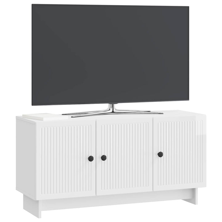 TV-skab Hvid højglans 99 x 34,5 x 50 cm Konstrueret træ