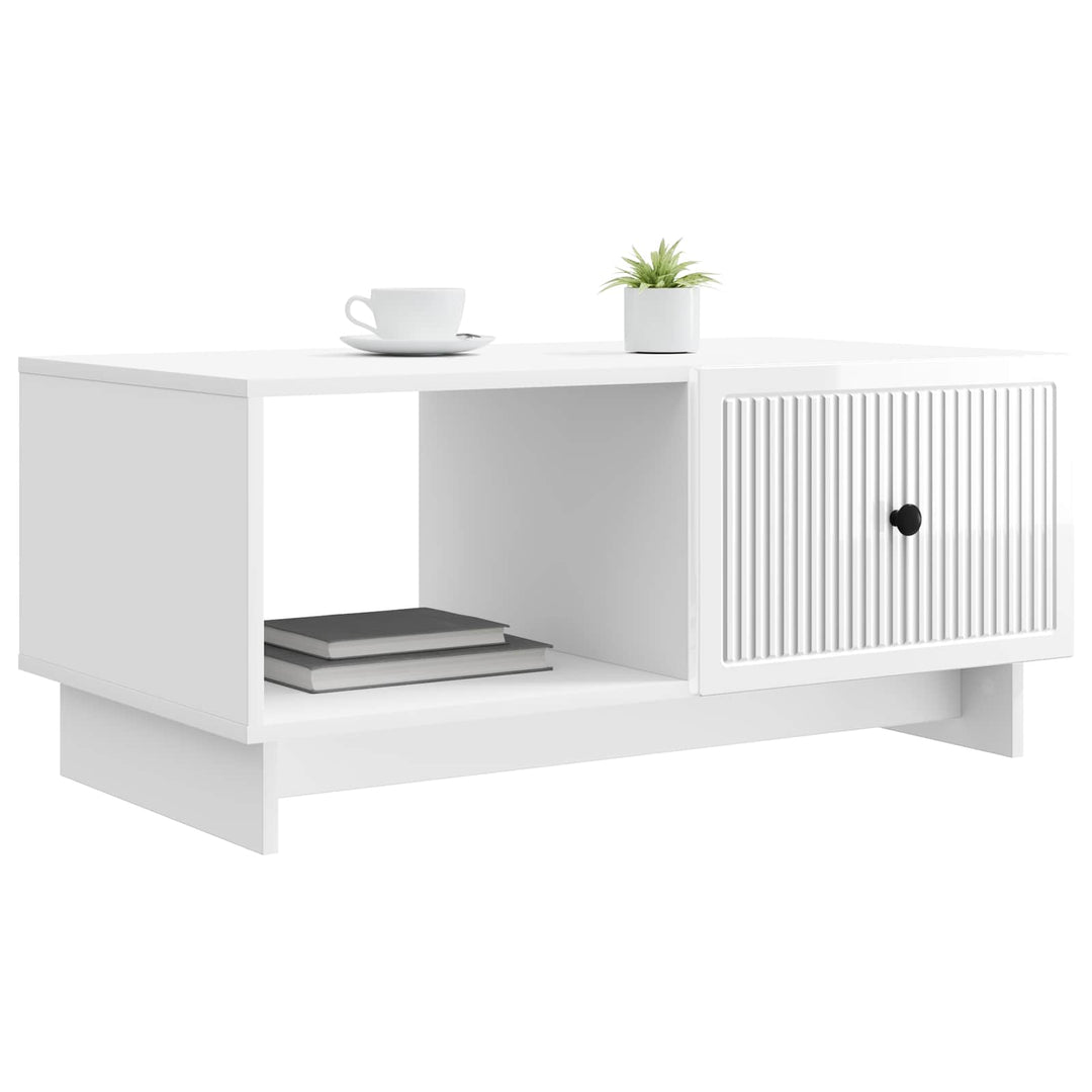Sofabord Hvid højglans 90 x 50 x 40 cm Konstrueret træ