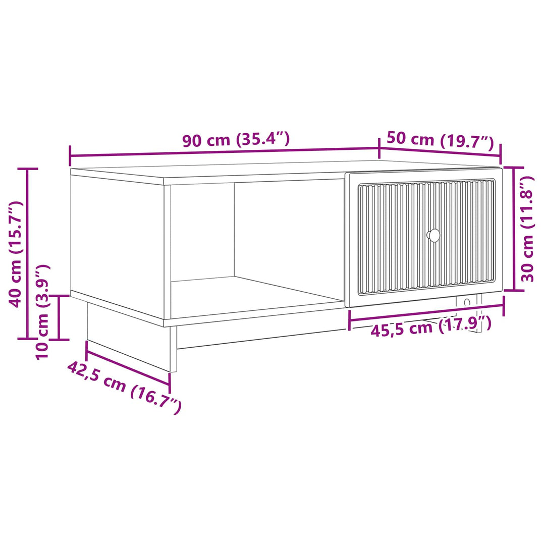 Sofabord Gammelt træ 90 x 50 x 40 cm Konstrueret træ