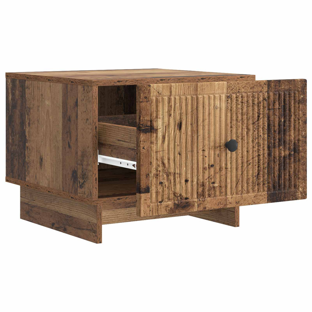 Sofabord med skuffe Gammelt træ 49 x 50 x 40 cm Konstrueret træ