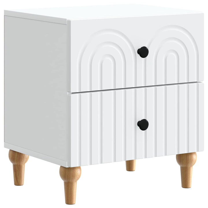 Natskab med skuffe 2 pcs Hvid 43 x 34,5 x 48 cm Konstrueret træ