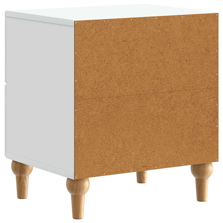 Natskab med skuffe 2 pcs Hvid 43 x 34,5 x 48 cm Konstrueret træ