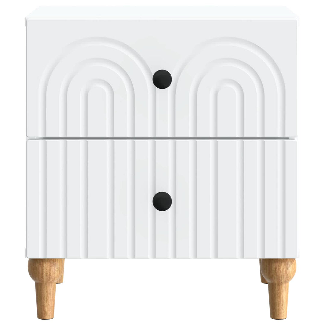 Natskab med skuffe 2 pcs Hvid 43 x 34,5 x 48 cm Konstrueret træ