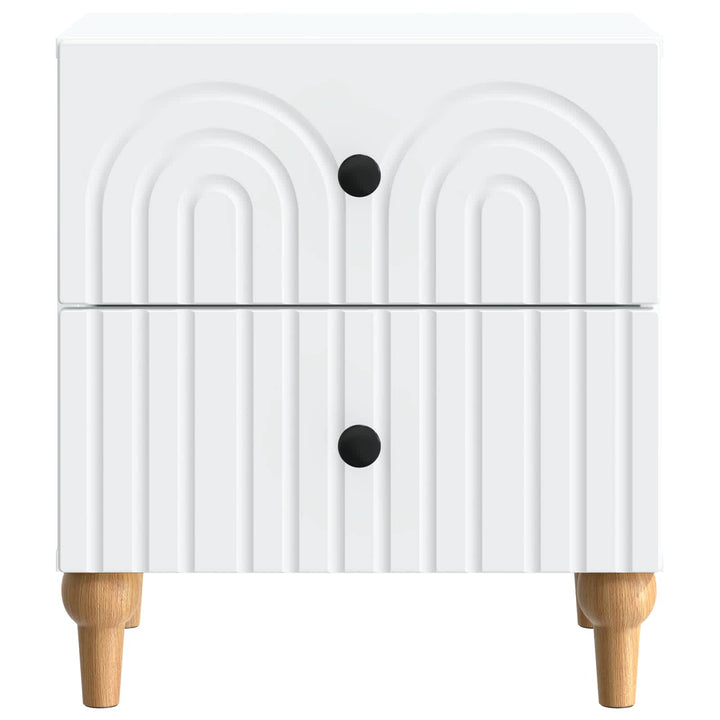 Natskab med skuffe 2 pcs Hvid 43 x 34,5 x 48 cm Konstrueret træ