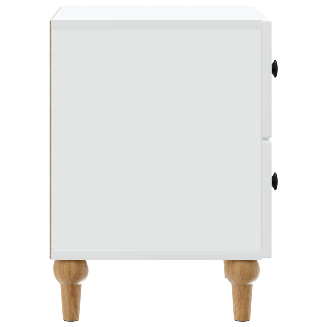 Natskab med skuffe 2 pcs Hvid 43 x 34,5 x 48 cm Konstrueret træ