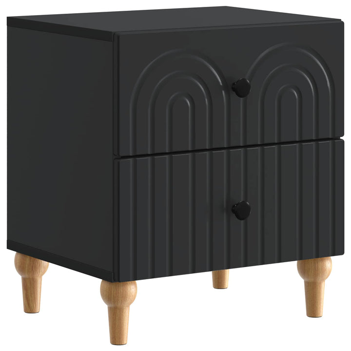 Natskab med skuffe 2 pcs Sort 43 x 34,5 x 48 cm Konstrueret træ