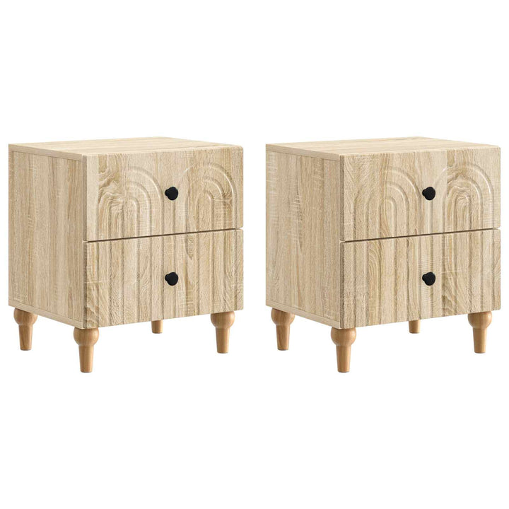 Natskab 2 pcs Sonoma-eg 43 x 34,5 x 48 cm Konstrueret træ