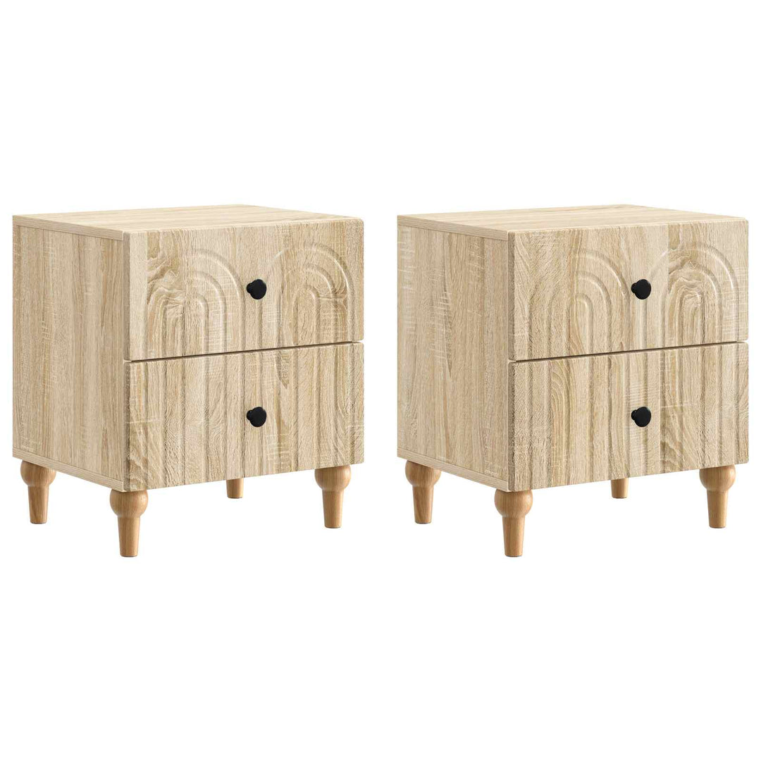 Natskab 2 pcs Sonoma-eg 43 x 34,5 x 48 cm Konstrueret træ