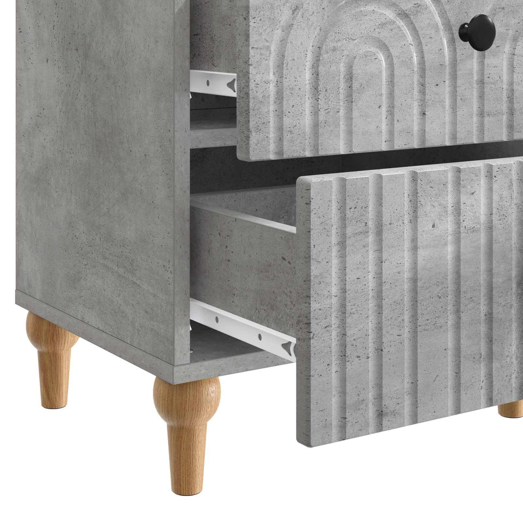 Natskab 2 pcs Betongrå 43 x 34,5 x 48 cm Konstrueret træ
