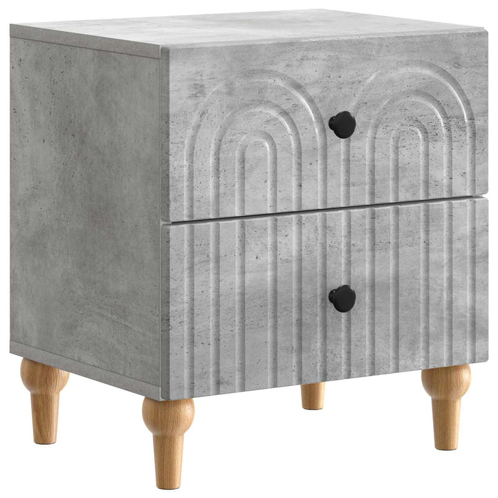 Natskab 2 pcs Betongrå 43 x 34,5 x 48 cm Konstrueret træ