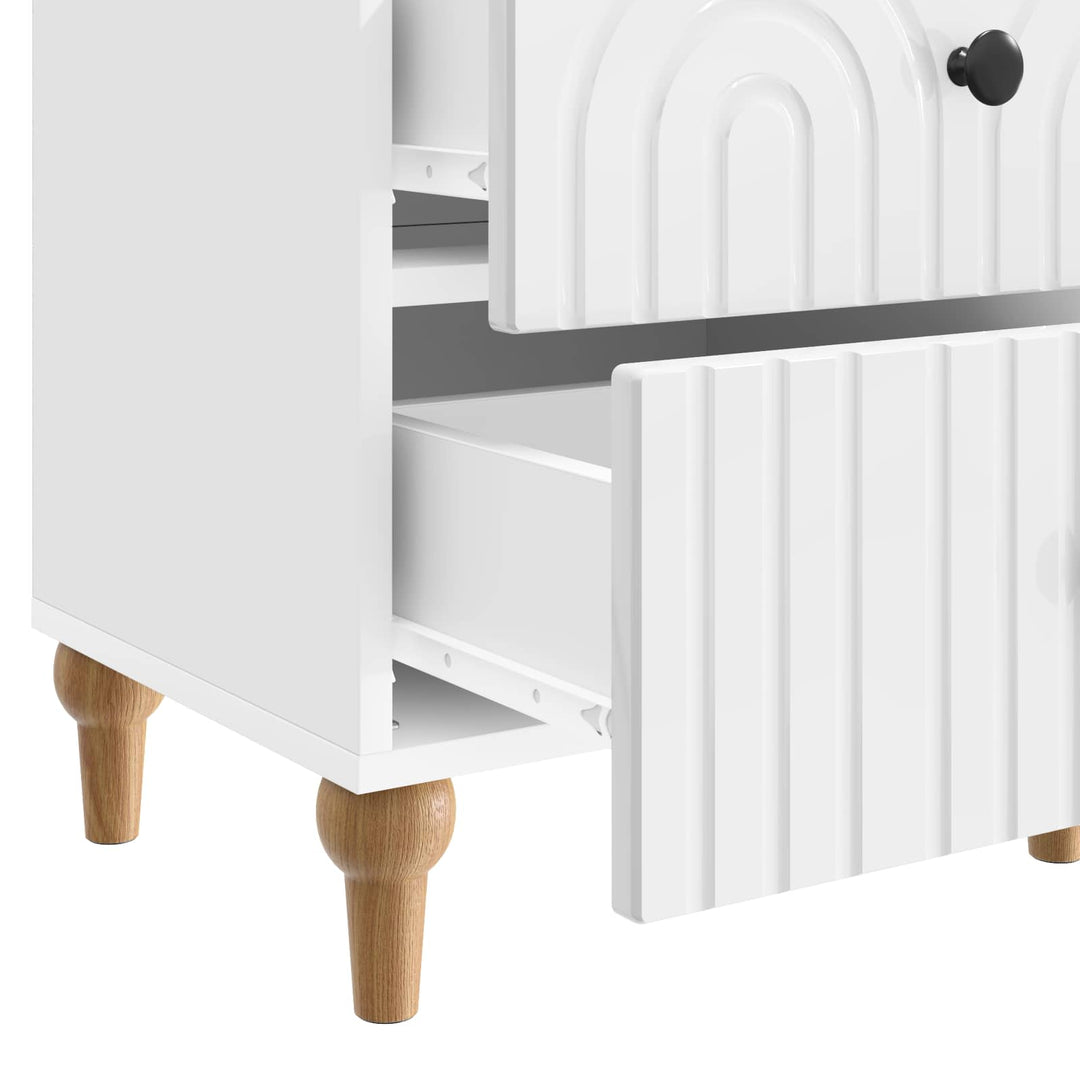 Natskab 2 pcs Hvid højglans 43 x 34,5 x 48 cm Konstrueret træ