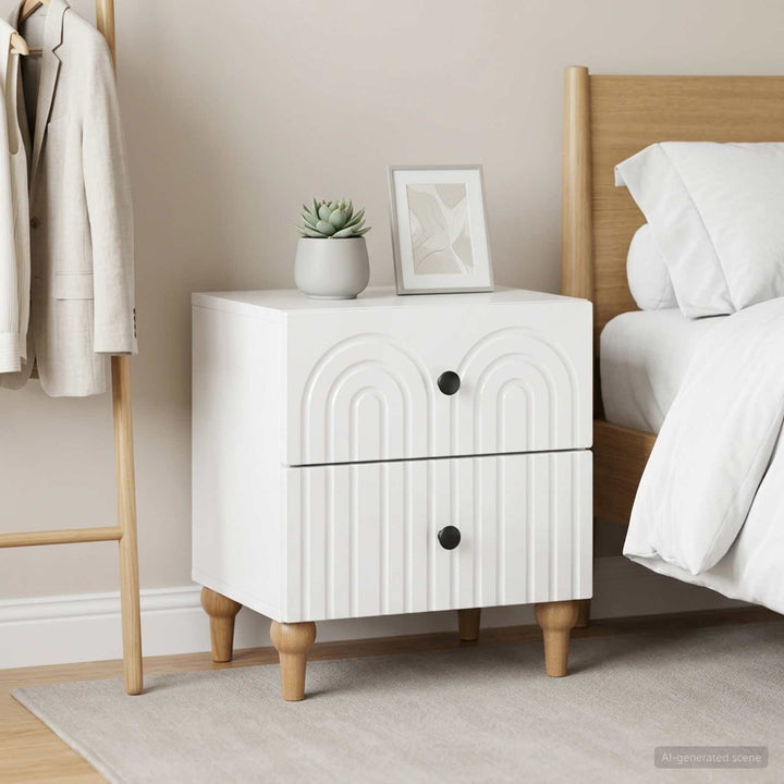 Natskab 2 pcs Hvid højglans 43 x 34,5 x 48 cm Konstrueret træ