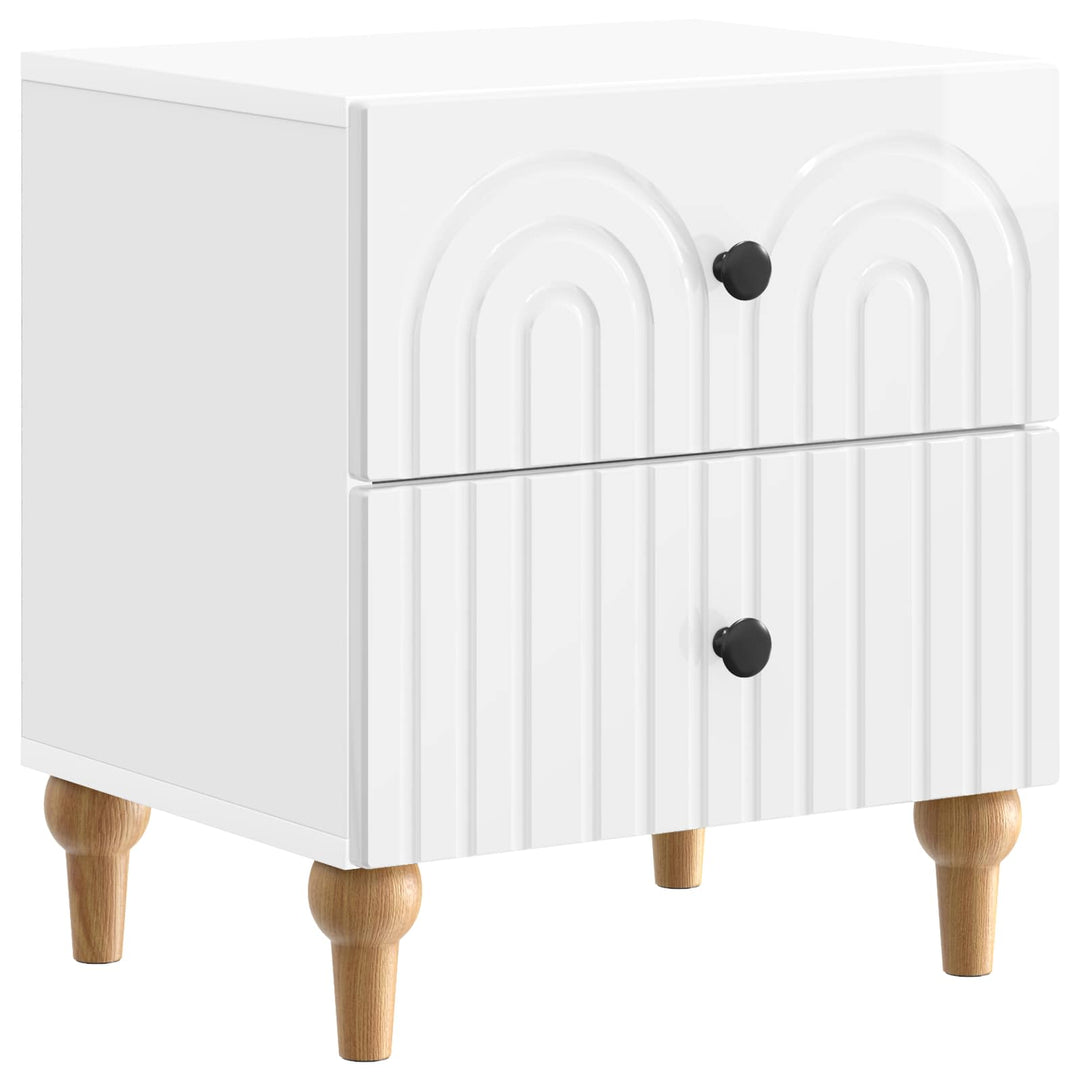 Natskab 2 pcs Hvid højglans 43 x 34,5 x 48 cm Konstrueret træ