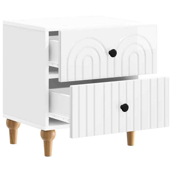 Natskab 2 pcs Hvid højglans 43 x 34,5 x 48 cm Konstrueret træ