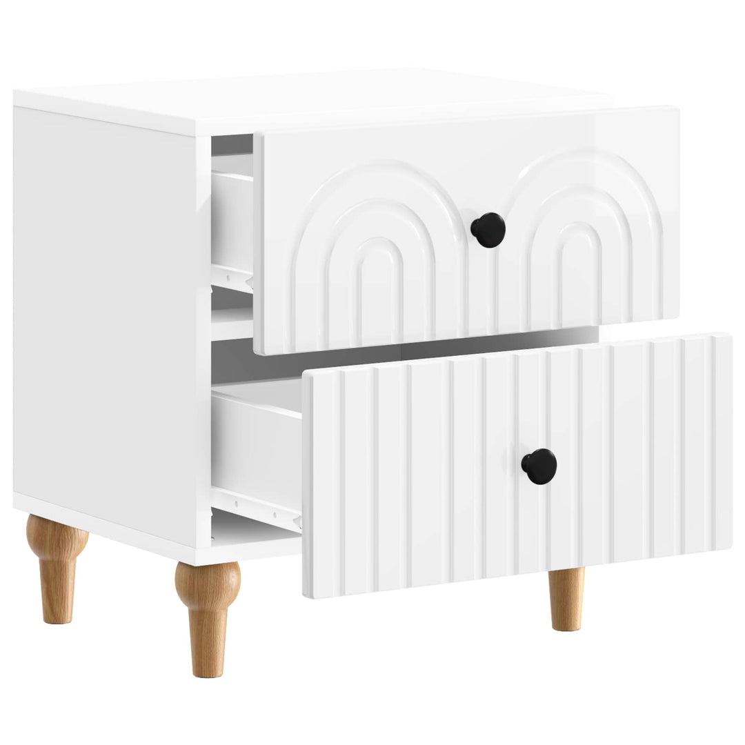 Natskab 2 pcs Hvid højglans 43 x 34,5 x 48 cm Konstrueret træ