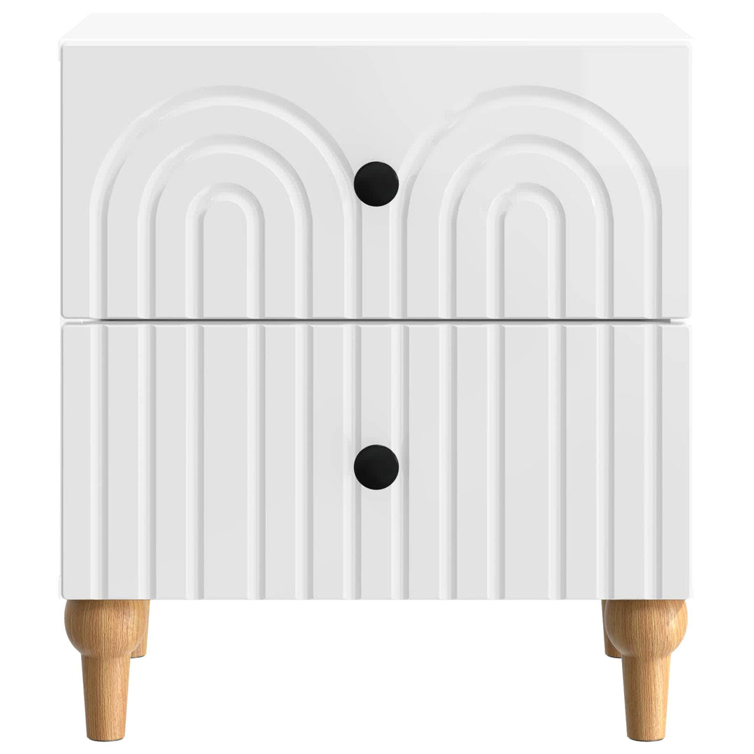 Natskab 2 pcs Hvid højglans 43 x 34,5 x 48 cm Konstrueret træ