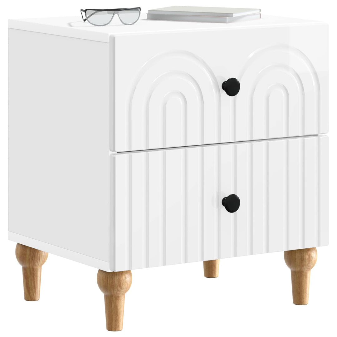 Natskab 2 pcs Hvid højglans 43 x 34,5 x 48 cm Konstrueret træ