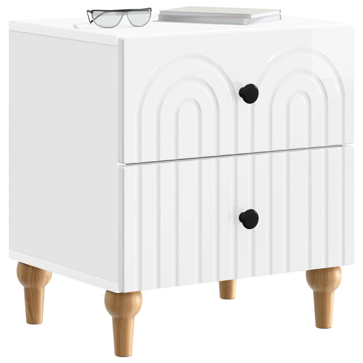 Natskab 2 pcs Hvid højglans 43 x 34,5 x 48 cm Konstrueret træ