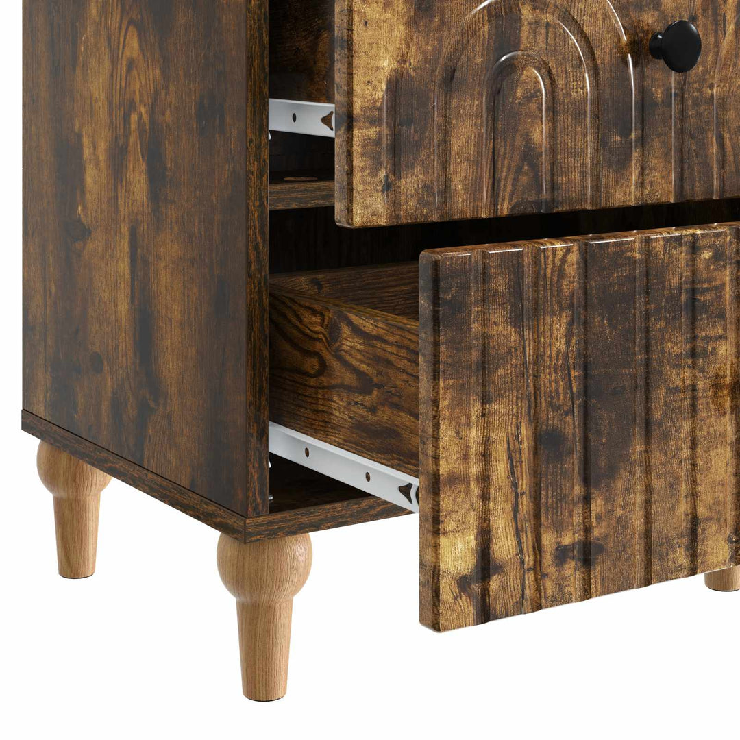 Natskab 2 pcs Røget eg 43 x 34,5 x 48 cm Konstrueret træ