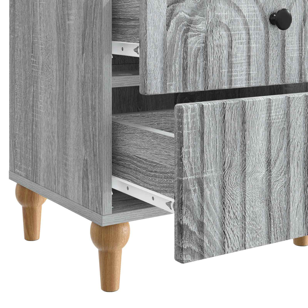 Natskab 2 pcs Grå sonoma-eg 43 x 34,5 x 48 cm Konstrueret træ