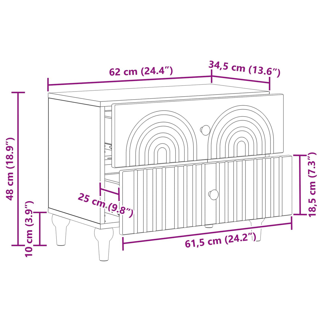 Natskab Gammelt træ 62 x 34,5 x 48 cm Konstrueret træ