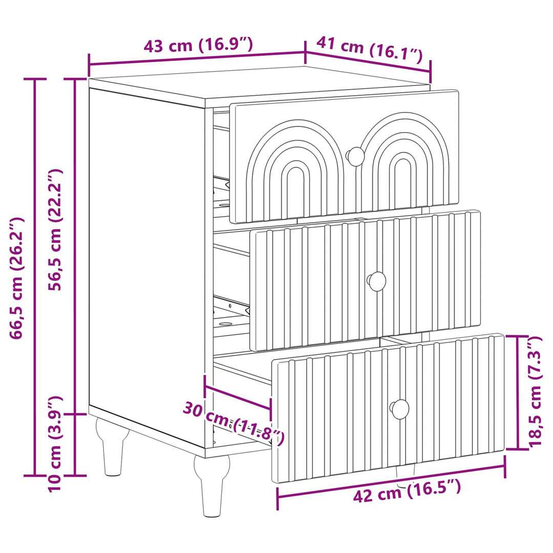 Natskab Sonoma-eg 43x 41 x 66,5 cm Konstrueret træ