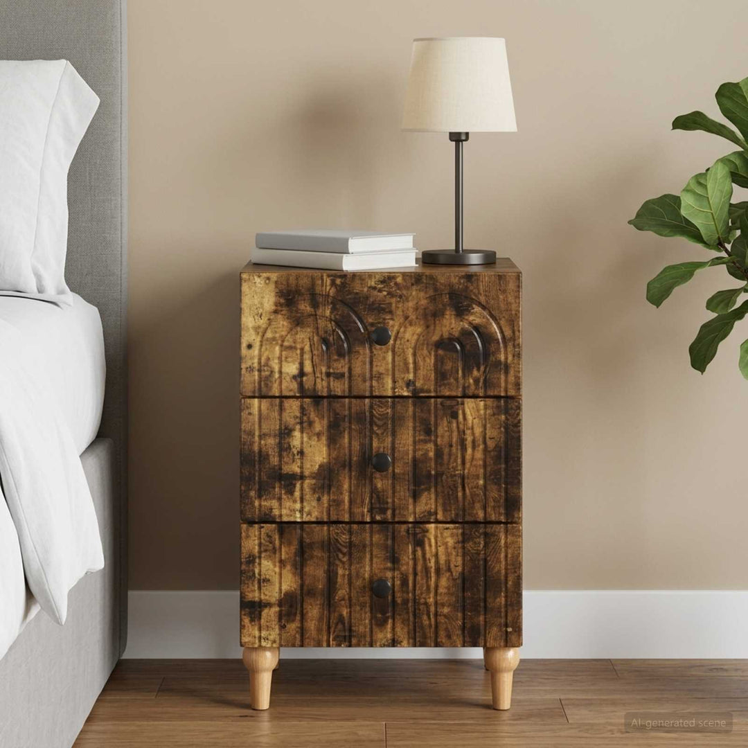 Natskab med skuffe Røget eg 43x 41 x 66,5 cm Konstrueret træ