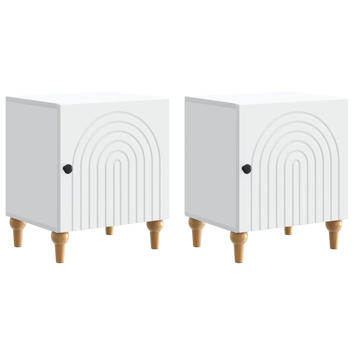 Natskab 2 pcs Hvid 43 x 34,5 x 50 cm Konstrueret træ