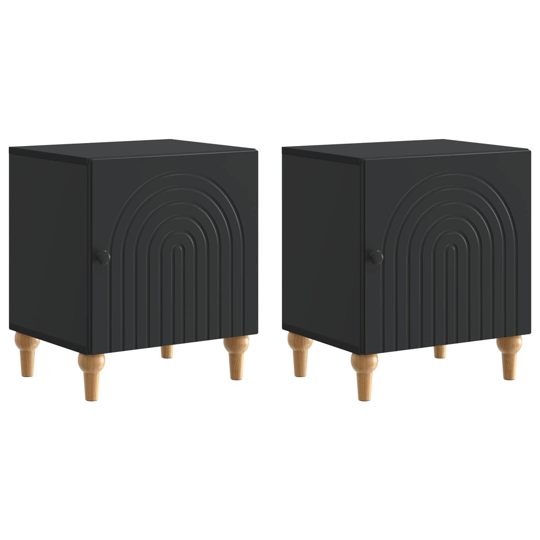 Natskab 2 pcs Sort 43 x 34,5 x 50 cm Konstrueret træ
