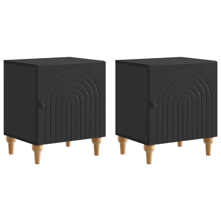 Natskab 2 pcs Sort 43 x 34,5 x 50 cm Konstrueret træ