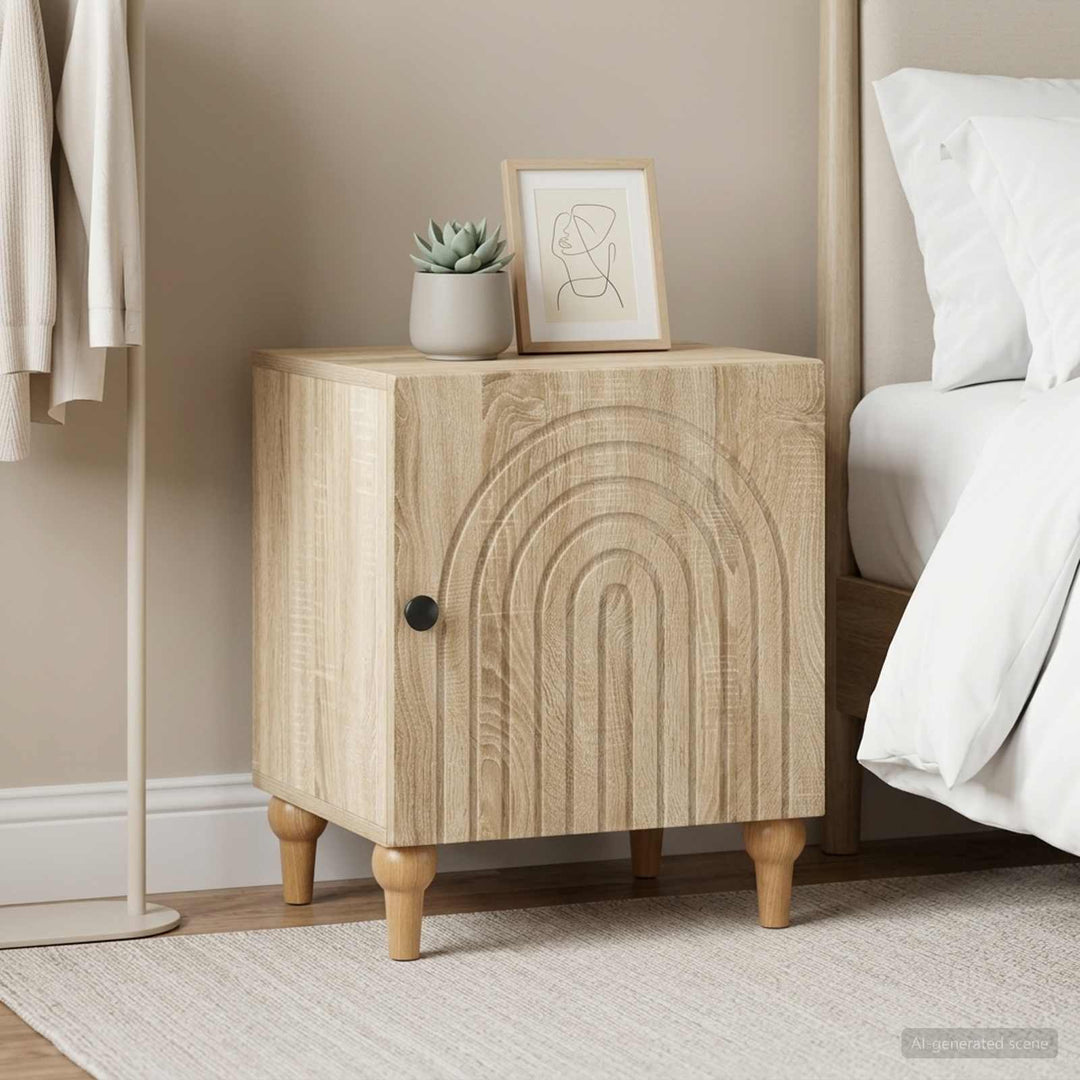 Natskab 2 pcs Sonoma-eg 43 x 34,5 x 50 cm Konstrueret træ