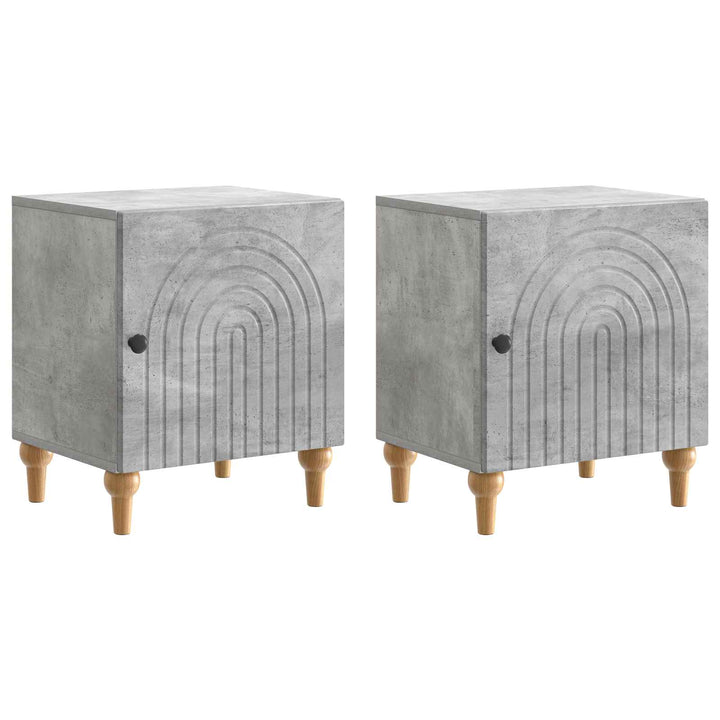 Natskab 2 pcs Betongrå 43 x 34,5 x 50 cm Konstrueret træ