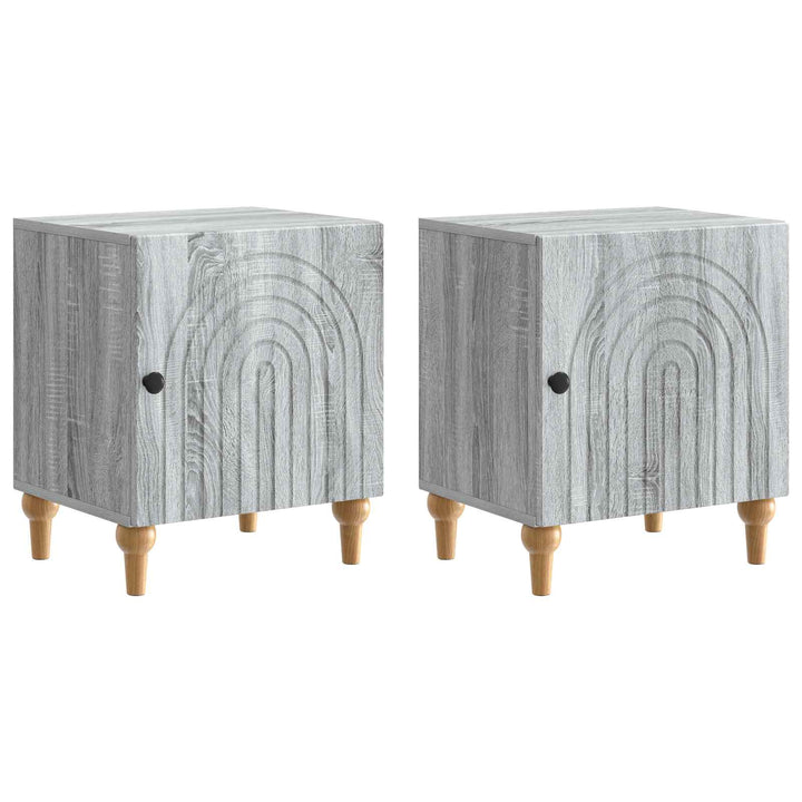 Natskab 2 pcs Grå sonoma-eg 43 x 34,5 x 50 cm Konstrueret træ