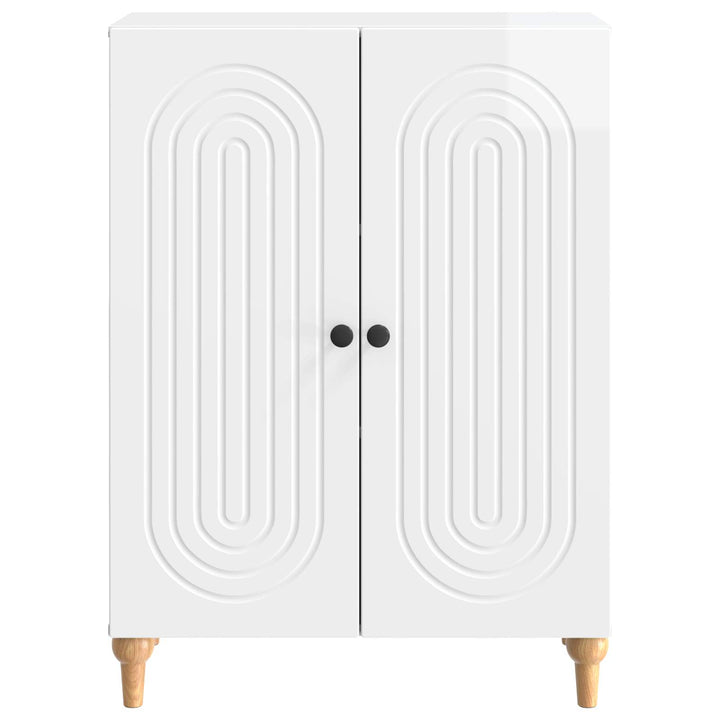 Sideboard Hvid højglans 66 x 34,5 x 90 cm Konstrueret træ