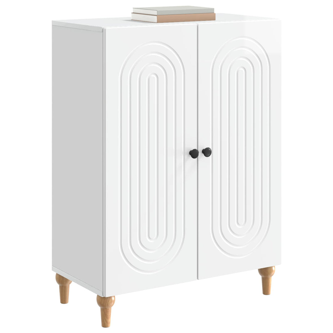 Sideboard Hvid højglans 66 x 34,5 x 90 cm Konstrueret træ