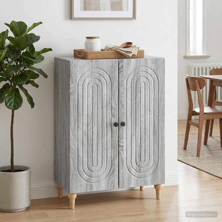 Sideboard Grå sonoma-eg 66 x 34,5 x 90 cm Konstrueret træ