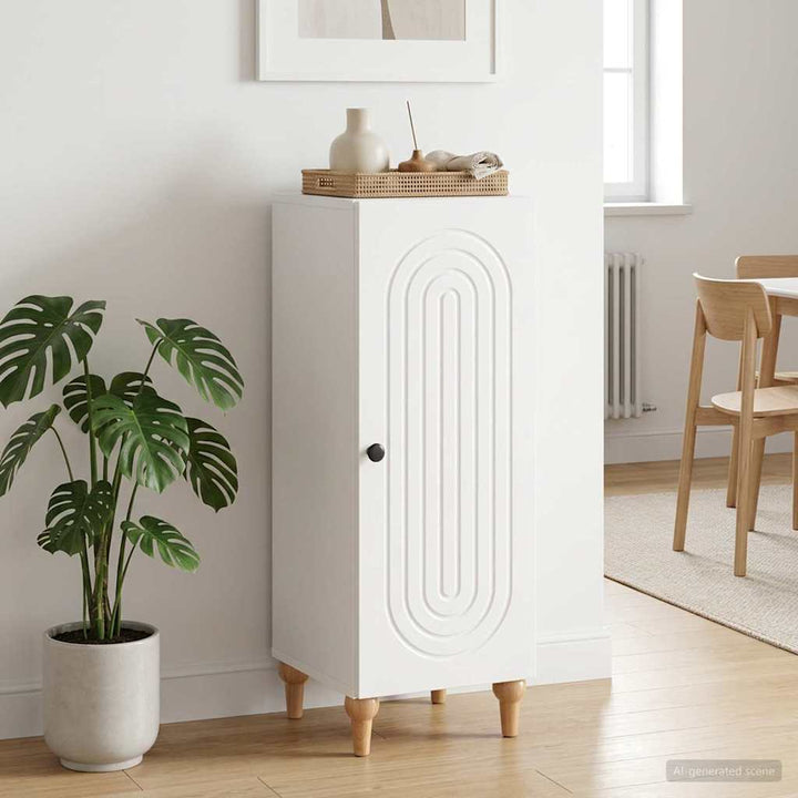 Sideboard Hvid højglans 33 x 34,5 x 90 cm Konstrueret træ