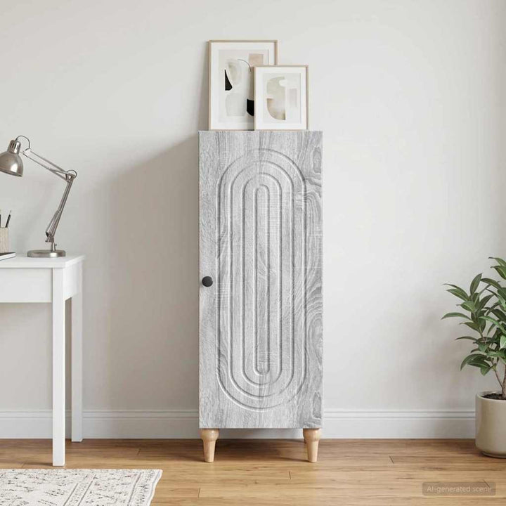 Sideboard Grå sonoma-eg 33 x 34,5 x 90 cm Konstrueret træ