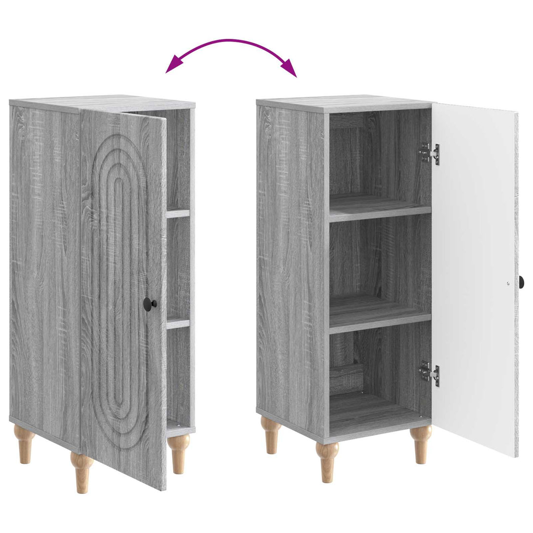 Sideboard Grå sonoma-eg 33 x 34,5 x 90 cm Konstrueret træ