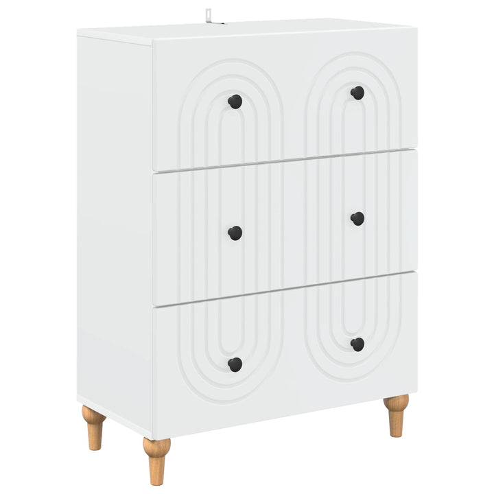 Skuffeskab Hvid 66 x 34,5 x 90 cm Konstrueret træ