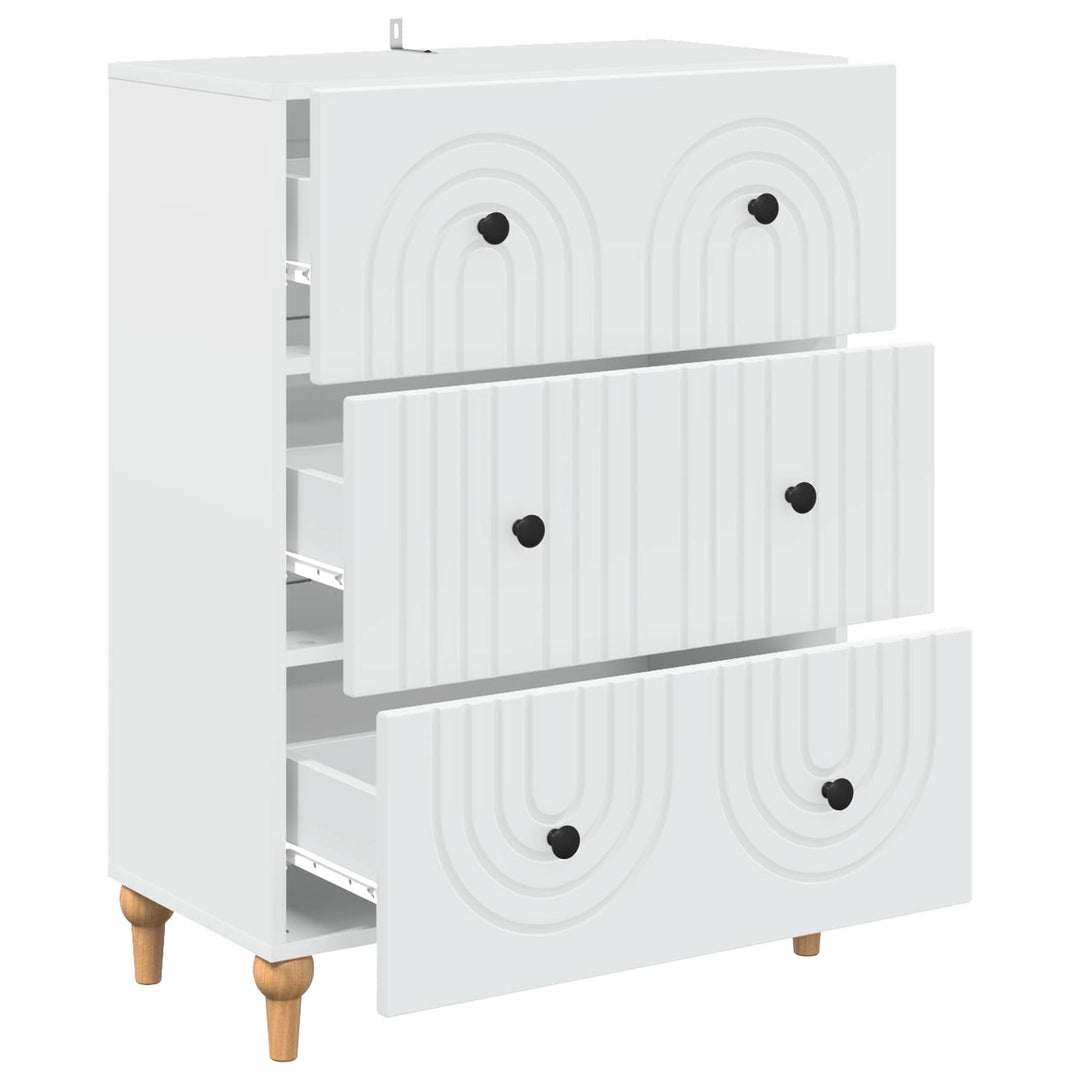 Skuffeskab Hvid 66 x 34,5 x 90 cm Konstrueret træ