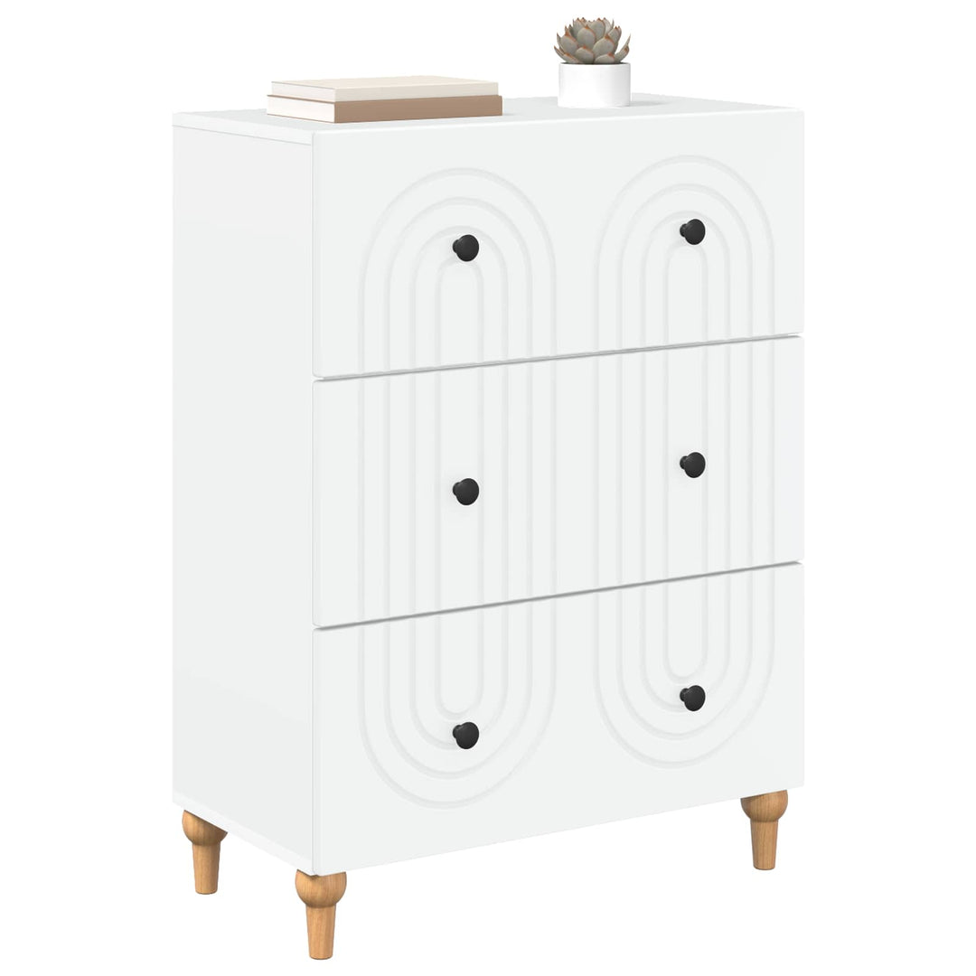 Skuffeskab Hvid 66 x 34,5 x 90 cm Konstrueret træ