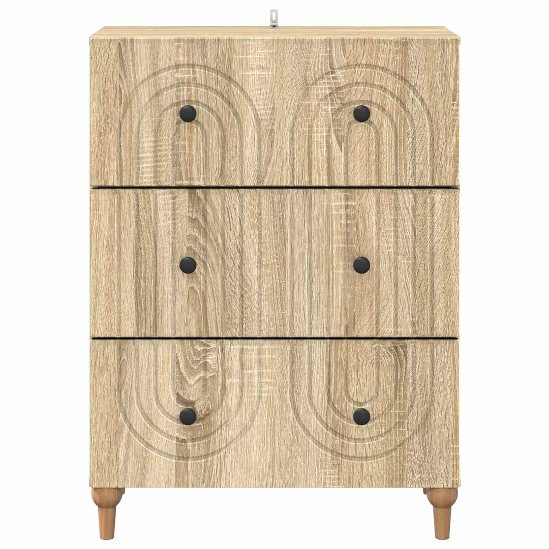 Skuffeskab Sonoma-eg 66 x 34,5 x 90 cm Konstrueret træ
