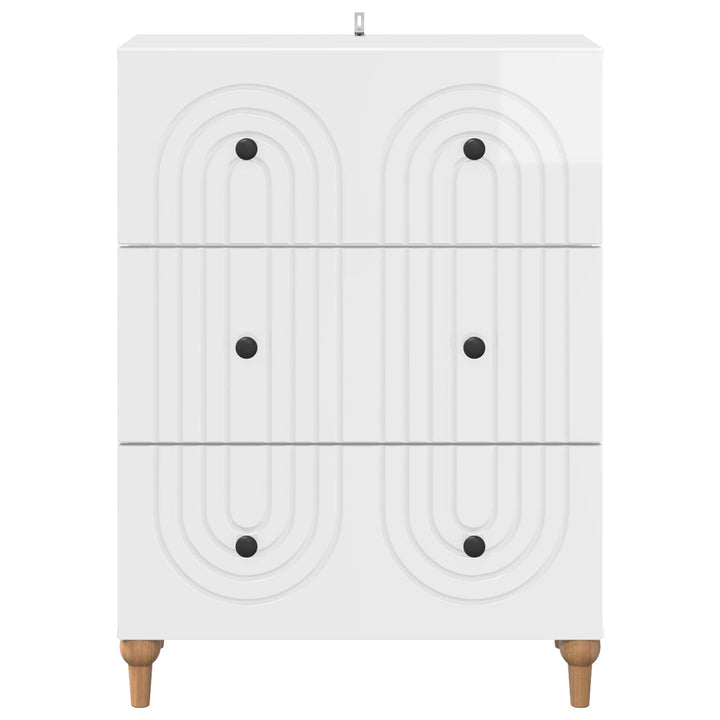 Skuffeskab Hvid højglans 66 x 34,5 x 90 cm Konstrueret træ