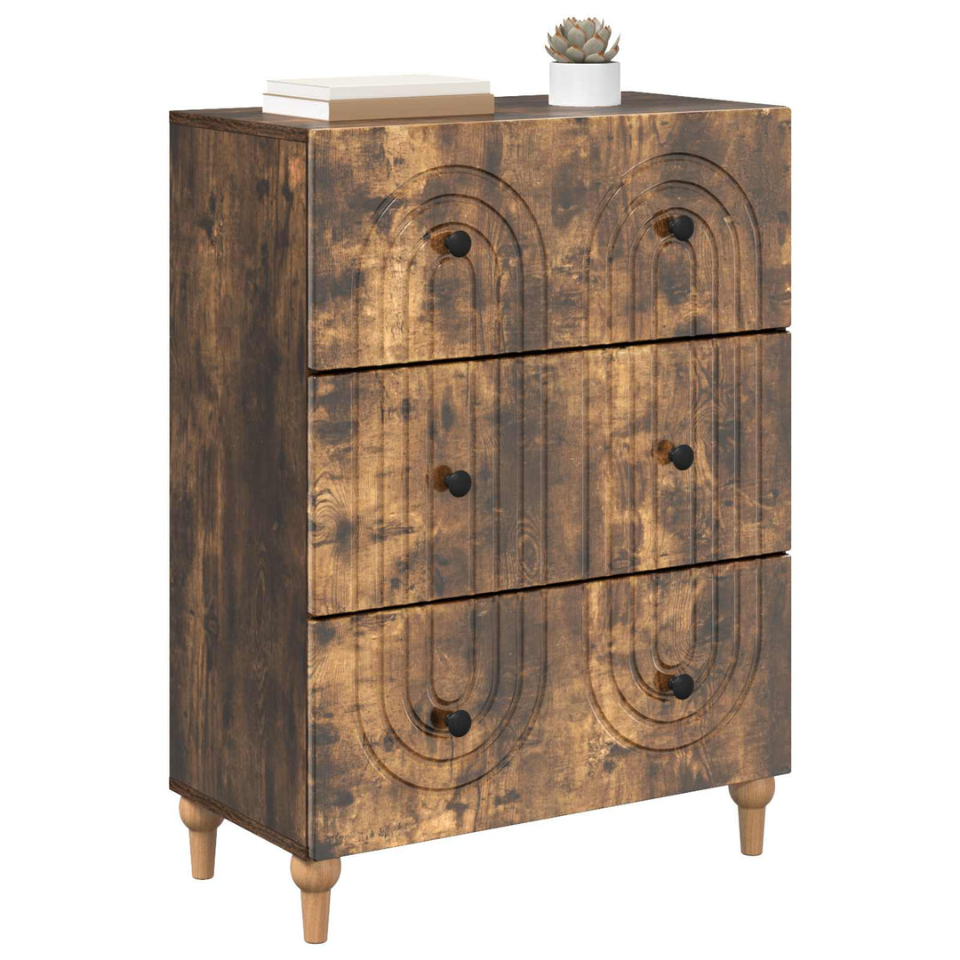 Skuffeskab Røget eg 66 x 34,5 x 90 cm Konstrueret træ