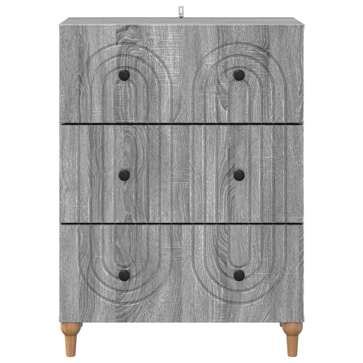 Skuffeskab Grå sonoma-eg 66 x 34,5 x 90 cm Konstrueret træ