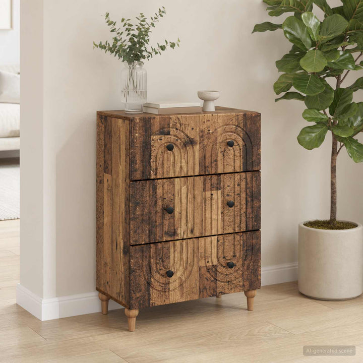 Skuffeskab Gammelt træ 66 x 34,5 x 90 cm Konstrueret træ
