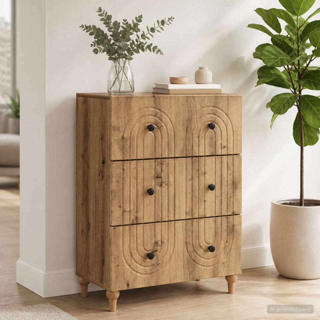 Skuffeskab 66 x 34,5 x 90 cm Konstrueret træ Artisan-eg