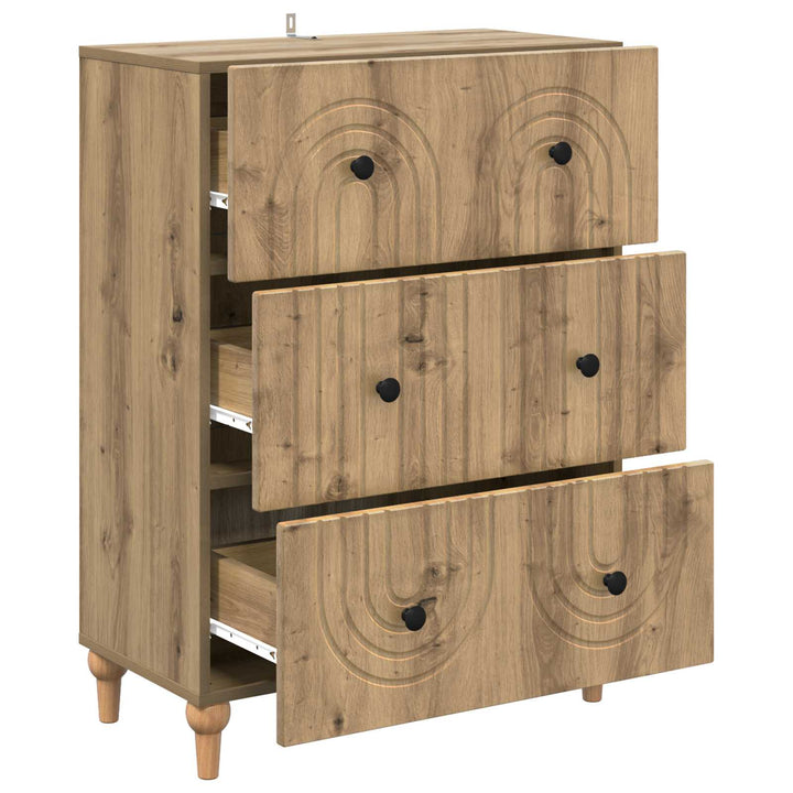 Skuffeskab 66 x 34,5 x 90 cm Konstrueret træ Artisan-eg